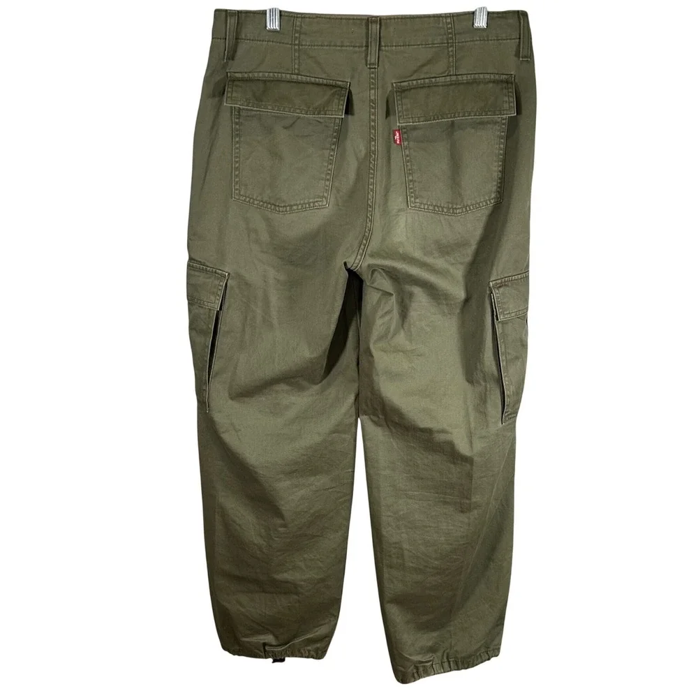 Levis 94 Baggy Cargo Pants Olive Green Cotton Utility Trousers 30x30 New